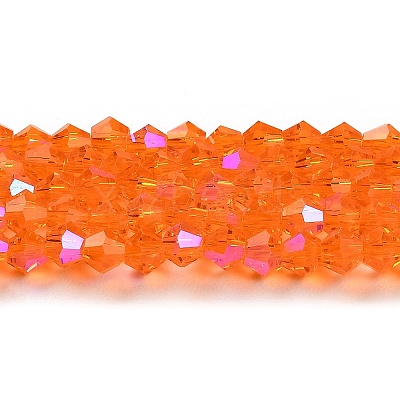 Transparent Electroplate Glass Beads Strands GLAA-F029-3mm-D11-1