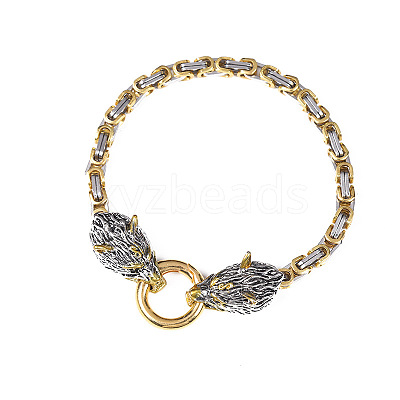 Vintage Alloy Viking Wolf Link Bracelets for Unisex WGCFB12-01-1