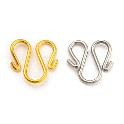 60Pcs 2 Colors 304 Stainless Steel Hook Clasps STAS-UN0050-71-1
