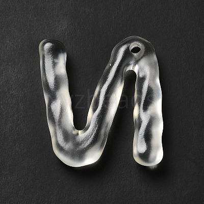 Transparent Resin Alphabet Pendants RESI-C028-02N-1