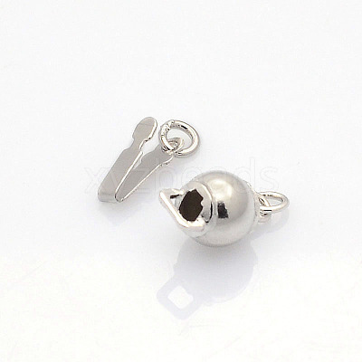 925 Sterling Silver Round Box Clasps STER-L018-01-6mm-1