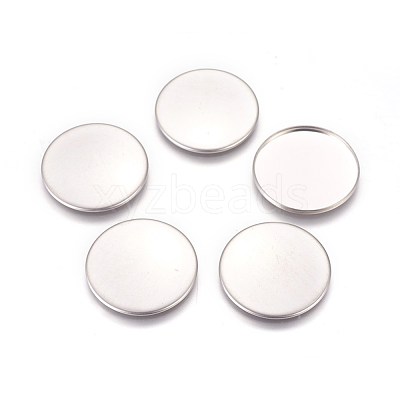 Tarnish Resistant 304 Stainless Steel Plain Edge Bezel Cups STAS-E460-10P-30mm-1