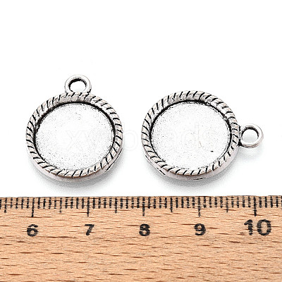 Tibetan Style Alloy Pendant Cabochon Settings PALLOY-N178-07AS-1
