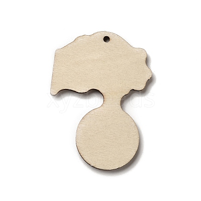 Ball Single Face Printed Wood Pendants WOOD-H102-02E-1