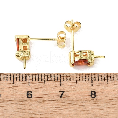Brass Micro Pave Cubic Zirconia Earring Findings KK-D226-10G-02-1