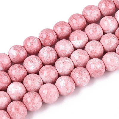 Baking Paint Glass Beads Strands DGLA-N016-8mm-02-1