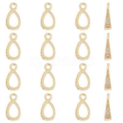 Brass Pave Clear Cubic Zirconia Pendants KK-HY0002-79-1