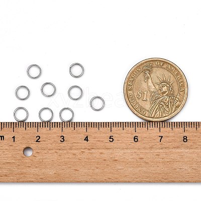 Tarnish Resistant Jewelry Findings Original Color Stainless Steel Split Rings X-STAS-E010-6x1mm-2-1