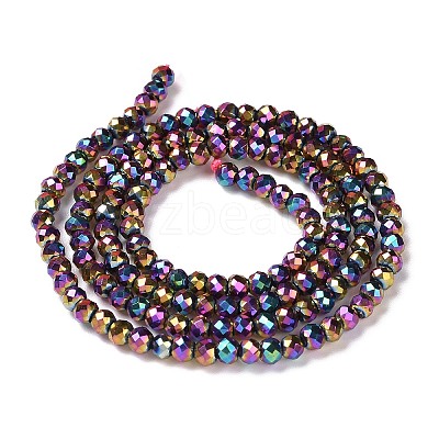 Electroplate Glass Beads Strands GLAA-H021-01B-FP13-1