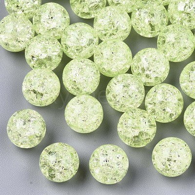 Transparent Crackle Acrylic Round Beads Strands X-CCG-R002-12mm-07-1