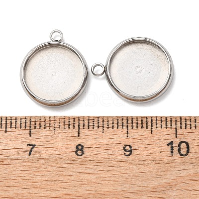 Tarnish Resistant 304 Stainless Steel Pendant Cabochon Settings STAS-K202-03E-P-1