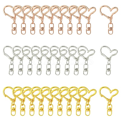 Alloy Heart Lobster Clasps KEYC-YW0001-20G-1