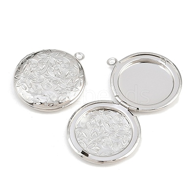Rack Plating Brass Locket Pendants KK-K277-06P-1
