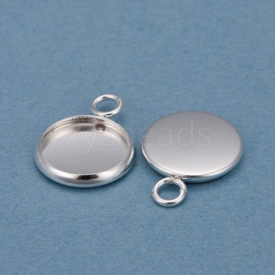304 Stainless Steel Pendant Cabochon Settings STAS-F191-14S-B-1