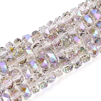 Electroplate Transparent Glass Beads Strands EGLA-N022-04A-D17-1