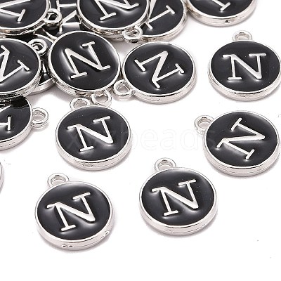 Platinum Plated Alloy Charms LS-ENAM-S118-02N-P-1