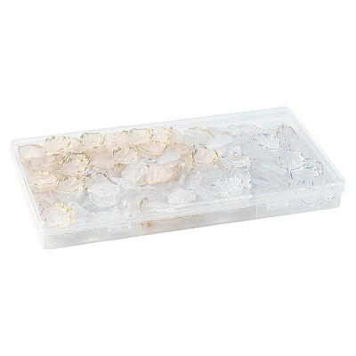 200Pcs 2 Colors Frosted Plastic Petal Pendants KY-FS0001-49-1