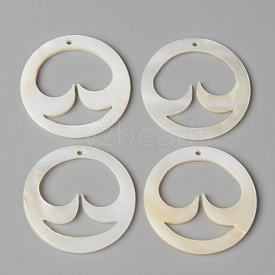 Natural Freshwater Shell Pendants SHEL-N026-80-1
