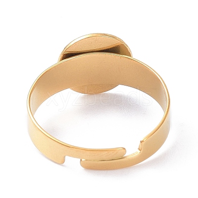 Ion Plating(IP) Adjustable 304 Stainless Steel Finger Rings Components STAS-P291-03B-G-1