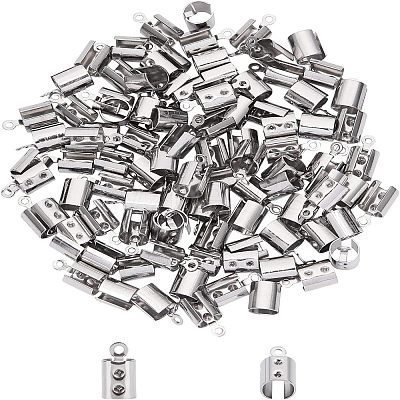 304 Stainless Steel Folding Crimp Cord Ends STAS-UN0005-72-1