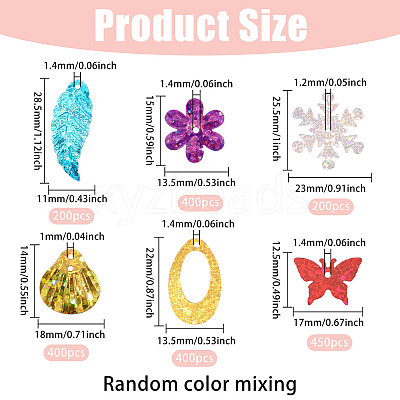 Electroplate Plastic Pendants FIND-CA0011-30-1