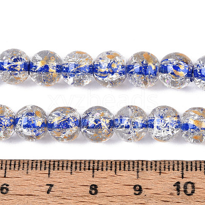 Crackle Transparent Glass Beads Strands GLAA-N030-8mm-01D-1