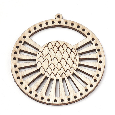 Undyed Wood Chandelier Component Links LS-X-WOOD-T008-44-1