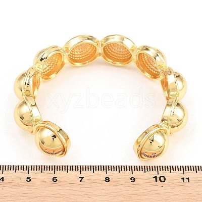 Half Round Brass Cuff Bangles for Women BJEW-T025-05G-02-1