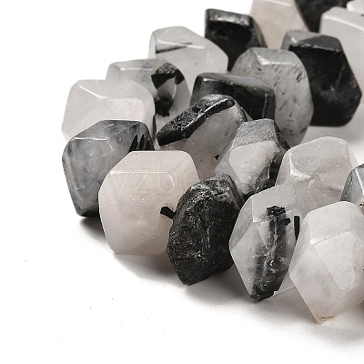 Natural Black Rutilated Quartz Beads Strands G-N327-05-01-1
