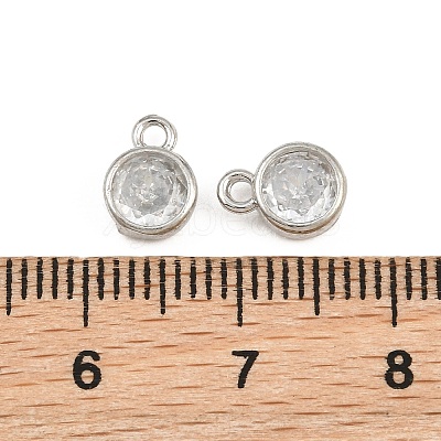 Brass Pave Clear Cubic Zirconia Charms CU-CBAD306-24A-P-1