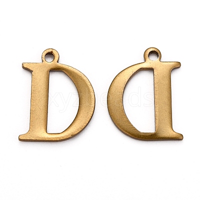 304 Stainless Steel Alphabet Charms STAS-H122-D-AB-1