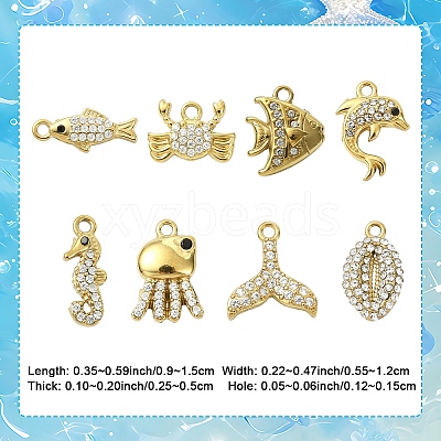 8Pcs 8 Styles 304 Stainless Steel Charms STAS-YW0003-33-1