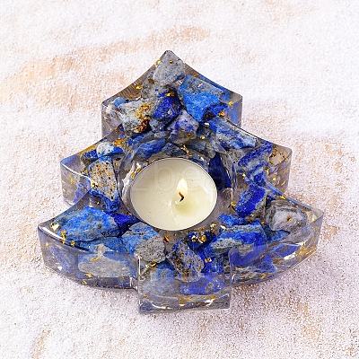 Natural Lapis Lazuli & Resin Candle Holder Molds DJEW-H012-03D-1