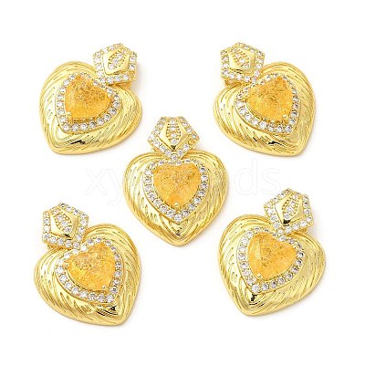Rack Plating Brass & Rhinestone Pendants KK-H438-07G-07-1