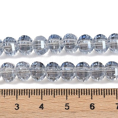 Electroplate Transparent Glass Beads Strands EGLA-B011-08A-PL04-1