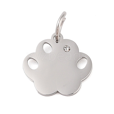 304 Stainless Steel Rhinestone Pendants STAS-M063-01P-1