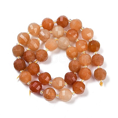 Natural Red Aventurine Beads Strands G-G182-B14-05-1