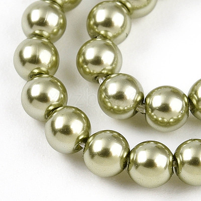 Baking Paint Pearlized Glass Pearl Bead Strands HY-N002-3mm-A07-1