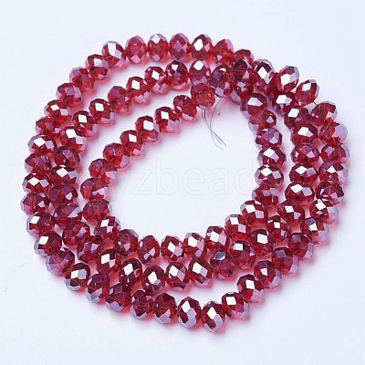 Electroplate Glass Beads Strands X-EGLA-A034-T6mm-A06-1