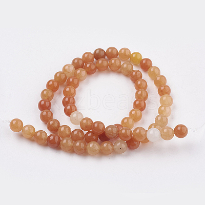Natural Red Aventurine Beads Strands X-GSR10mmC023-1