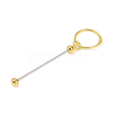 Iron Bar Beadable Keychain Clasps AJEW-R004-02G-1