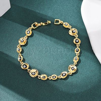 Brass Link Chain Bracelets for Women BJEW-D387-03G-04-1