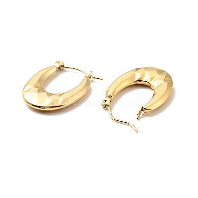 Ion Plating(IP) 304 Stainless Steel Chunky Oval Hoop Earrings for Women EJEW-A076-06G-1