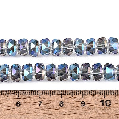 Electroplate Transparent Glass Beads Strands EGLA-N022-04A-D06-1