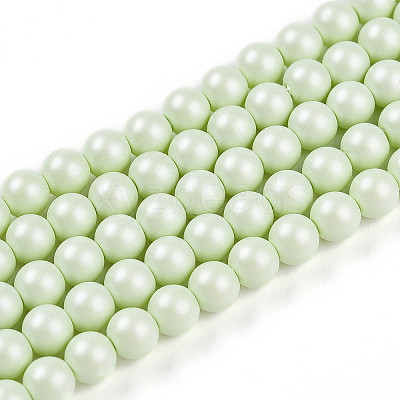 Baking Paint Pearlized Glass Pearl Bead Strands HY-N002-4mm-B02-1