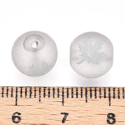 Autumn Theme Electroplate Transparent Glass Beads EGLA-S178-01-01G-1