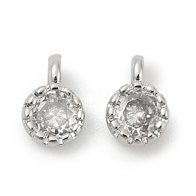 Brass Pave Cubic Zirconia Pendants KK-H204-03P-01-1