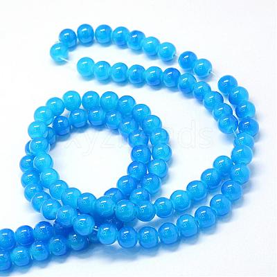 Baking Paint Imitation Jade Glass Round Bead Strands DGLA-Q021-10mm-13-1