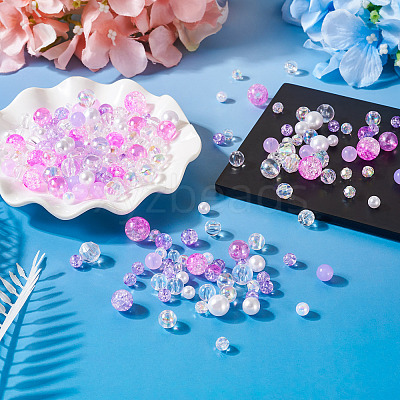 Transparent & Opaque Acrylic Bead OACR-TAC0002-08F-1