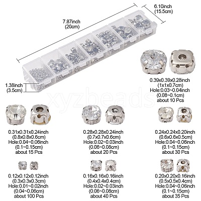 7 Style Square Sew on Rhinestone GACR-YW0001-03-1